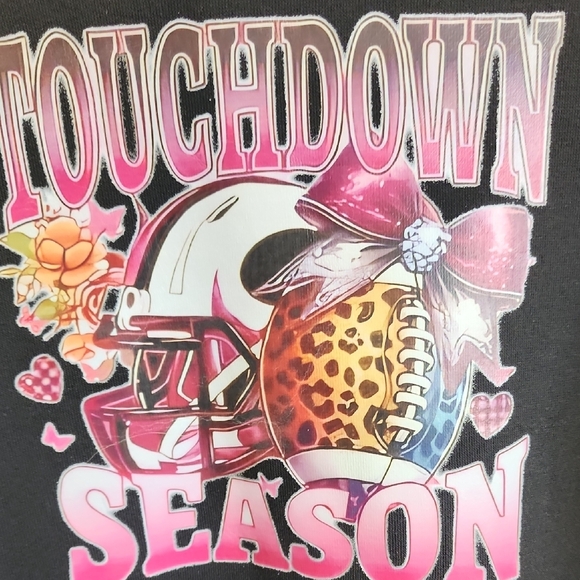 Black Hoodie with Touchdown Season Graphic - Picture 2 of 4